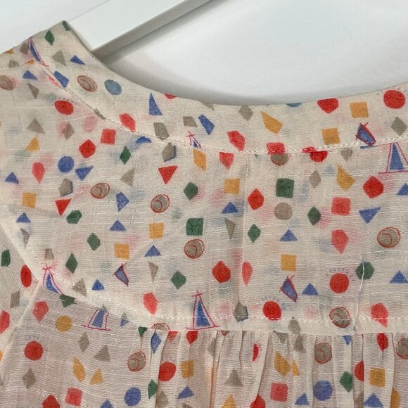 Maeve Paccia Geometric Shapes Button Ruffle Tunic - Picture 7 of 10